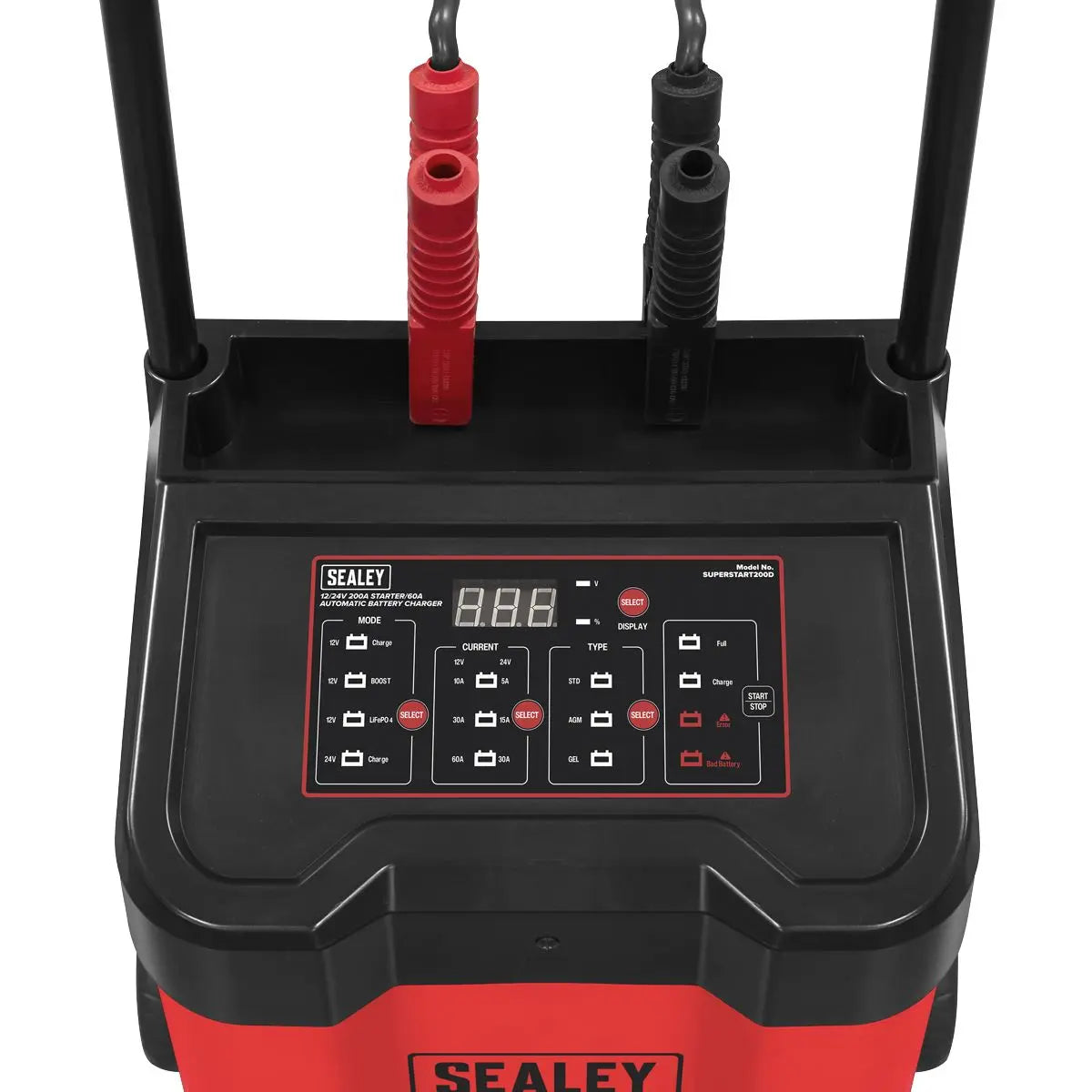 Sealey 12/24V Automatic Battery Charger 60A & 200A Starter White Rose Tools