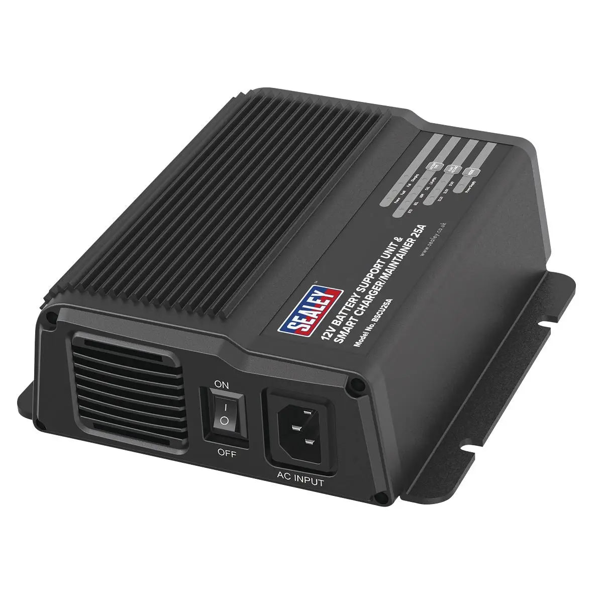 Sealey 12V Battery Support Unit & Smart Charger/Maintainer 25A White Rose Tools