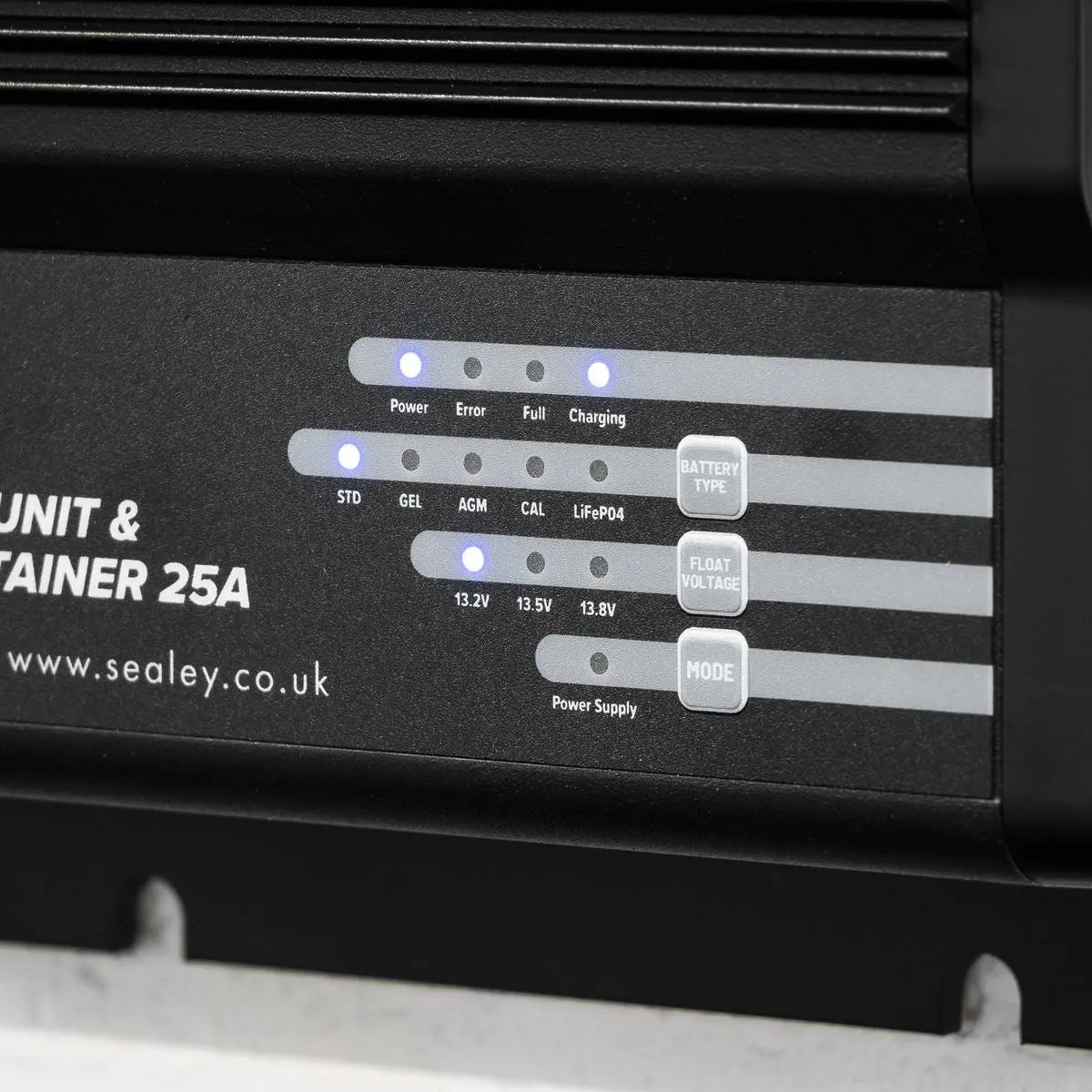 Sealey 12V Battery Support Unit & Smart Charger/Maintainer 25A White Rose Tools