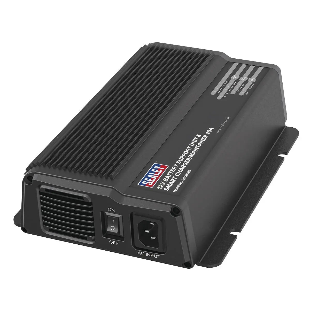 Sealey 12V Battery Support Unit & Smart Charger/Maintainer 40A White Rose Tools