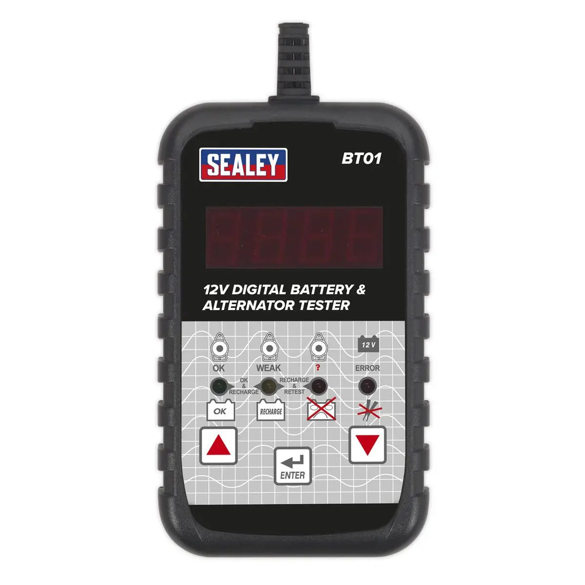 Sealey 12V Digital Battery and Alternator Tester LED Screen Car Van