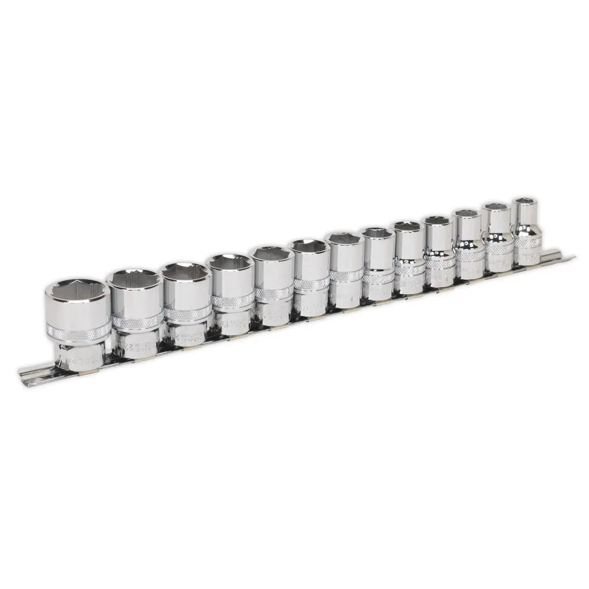 Sealey 13 Piece 1/2" Drive Lock-On Metric Socket Set 10-24mm 85% Rounded Nuts