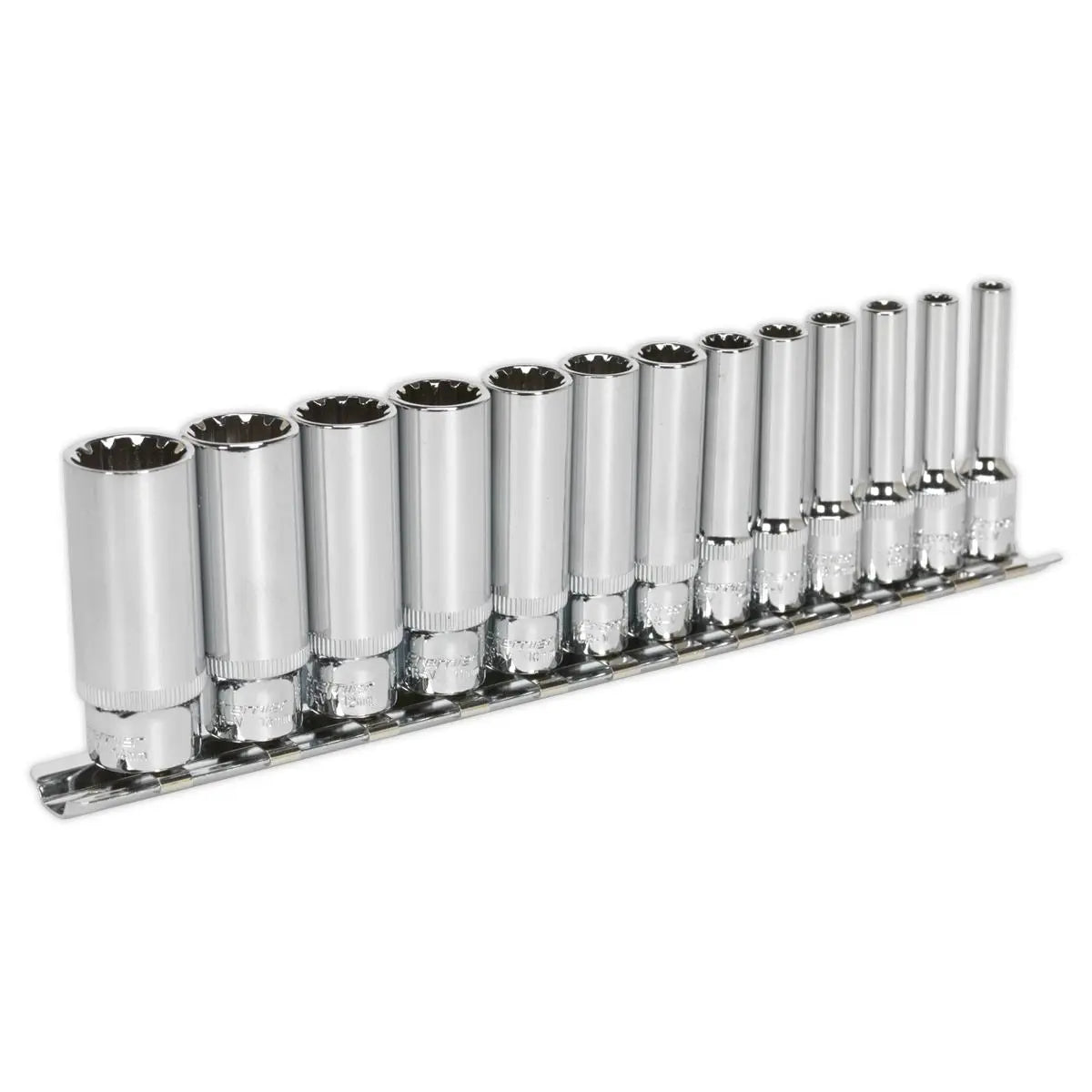 Sealey 13 Piece 1/4" Total Drive Deep Socket Set 4-14mm