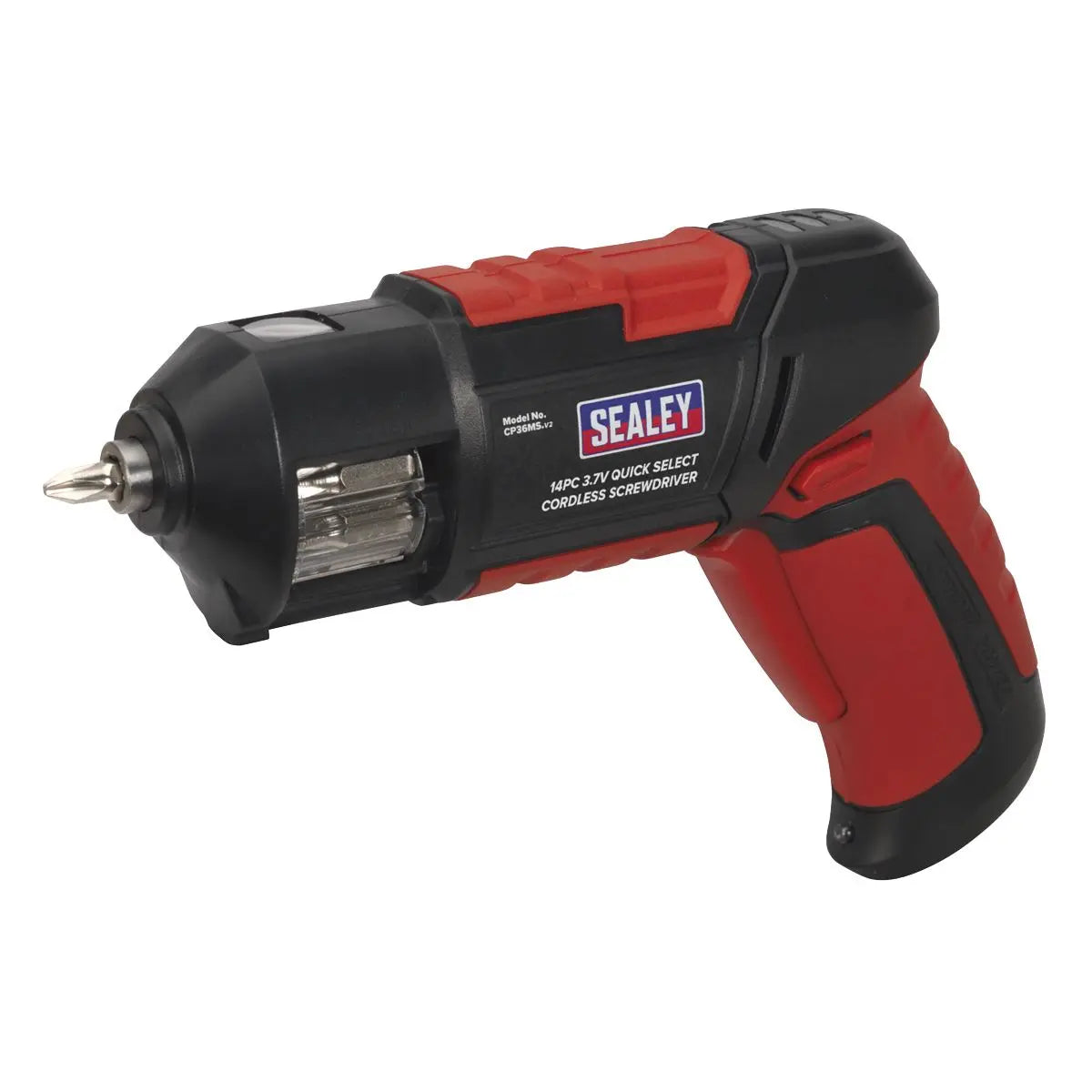 Sealey 14 Piece 3.7V Li-ion Cordless Quick Select Screwdriver USB Charger PH PZ TX
