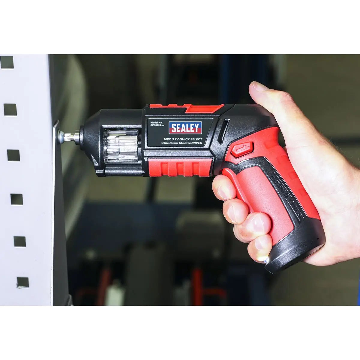 Sealey 14 Piece 3.7V Li-ion Cordless Quick Select Screwdriver USB Charger PH PZ TX