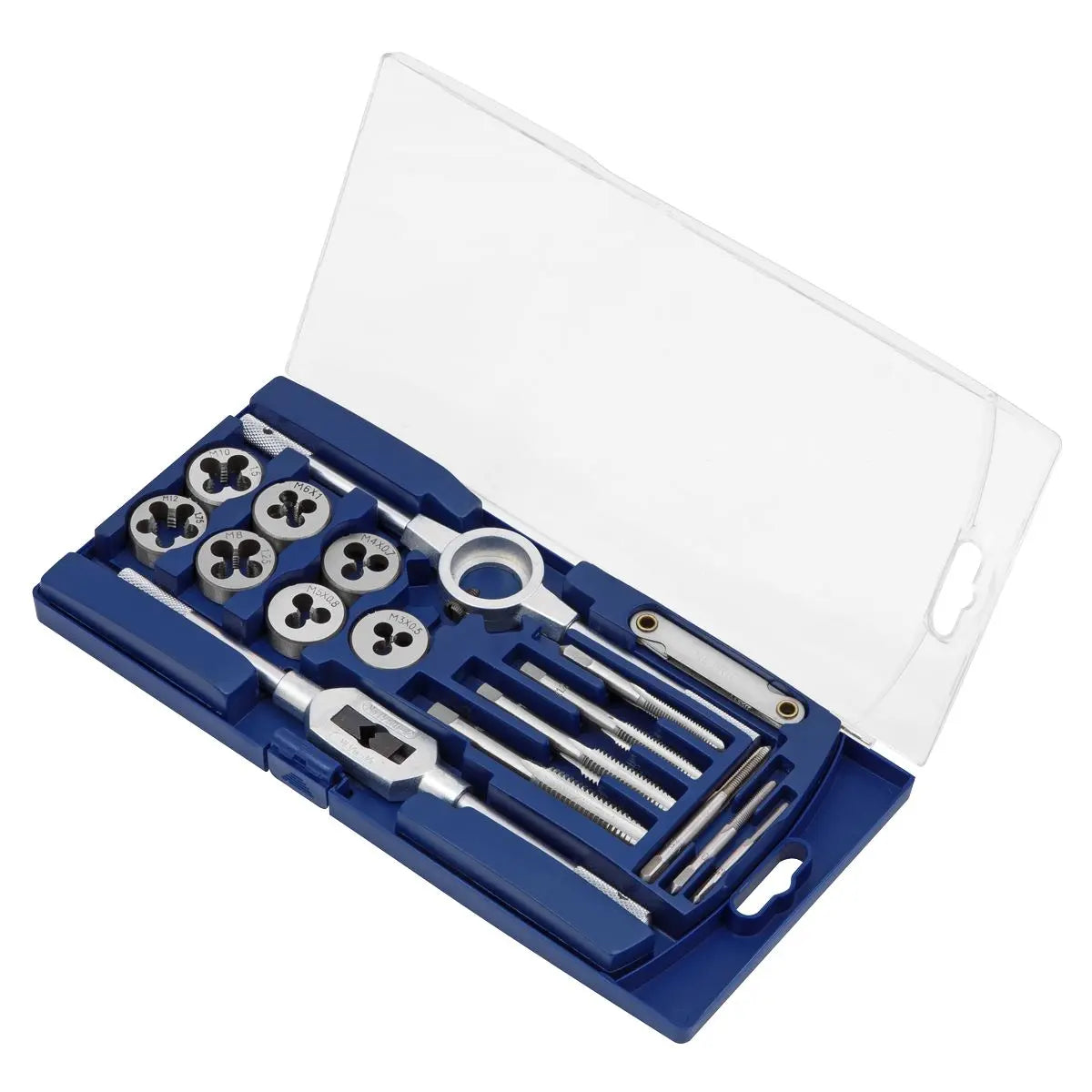 Sealey 17 Piece Metric Tap and Die Set M3-M12 Tap Wrench Die Holder Thread Gauge