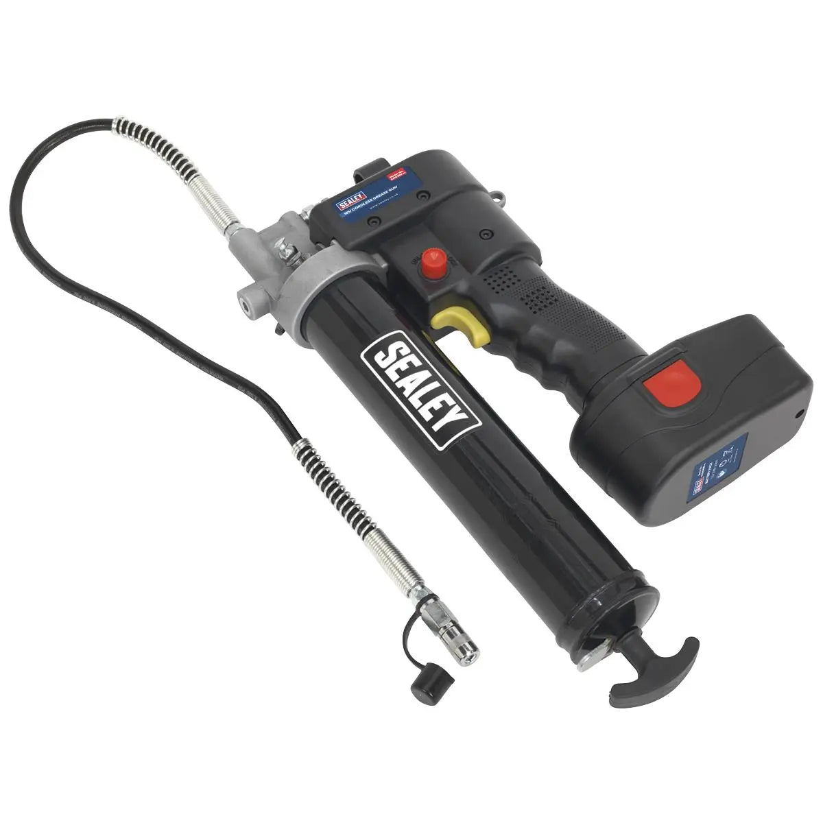 Sealey 18V Cordless Grease Gun 1.7Ah Battery and Mains Charger in Carry Case