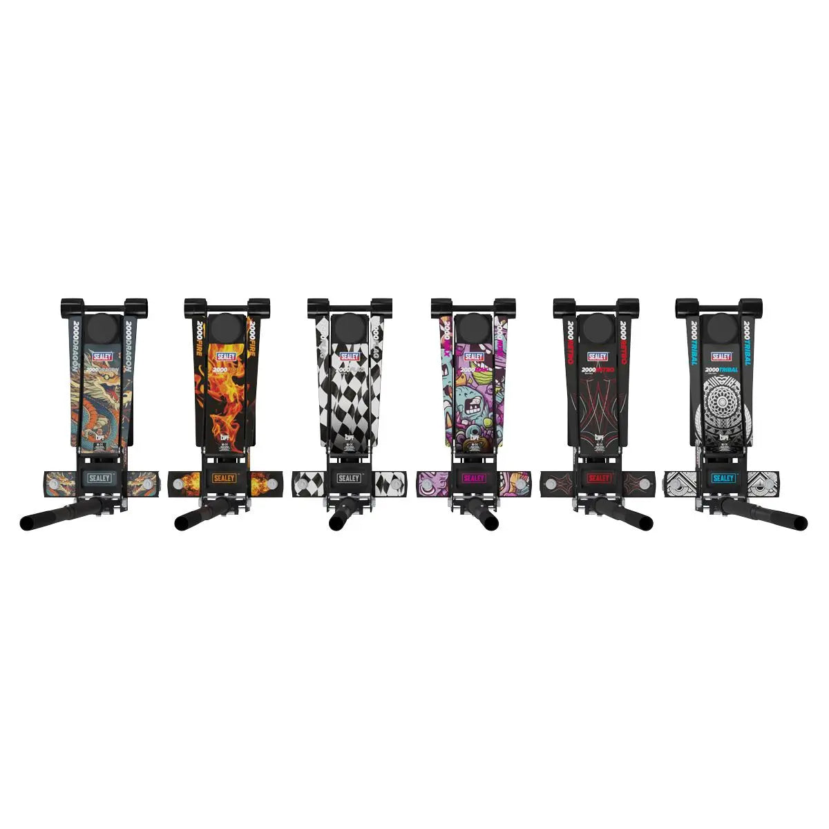 Sealey 2 Tonne Low Entry Profile Trolley Jack Rocket Lift Black 6 Custom Designs  White Rose Tools