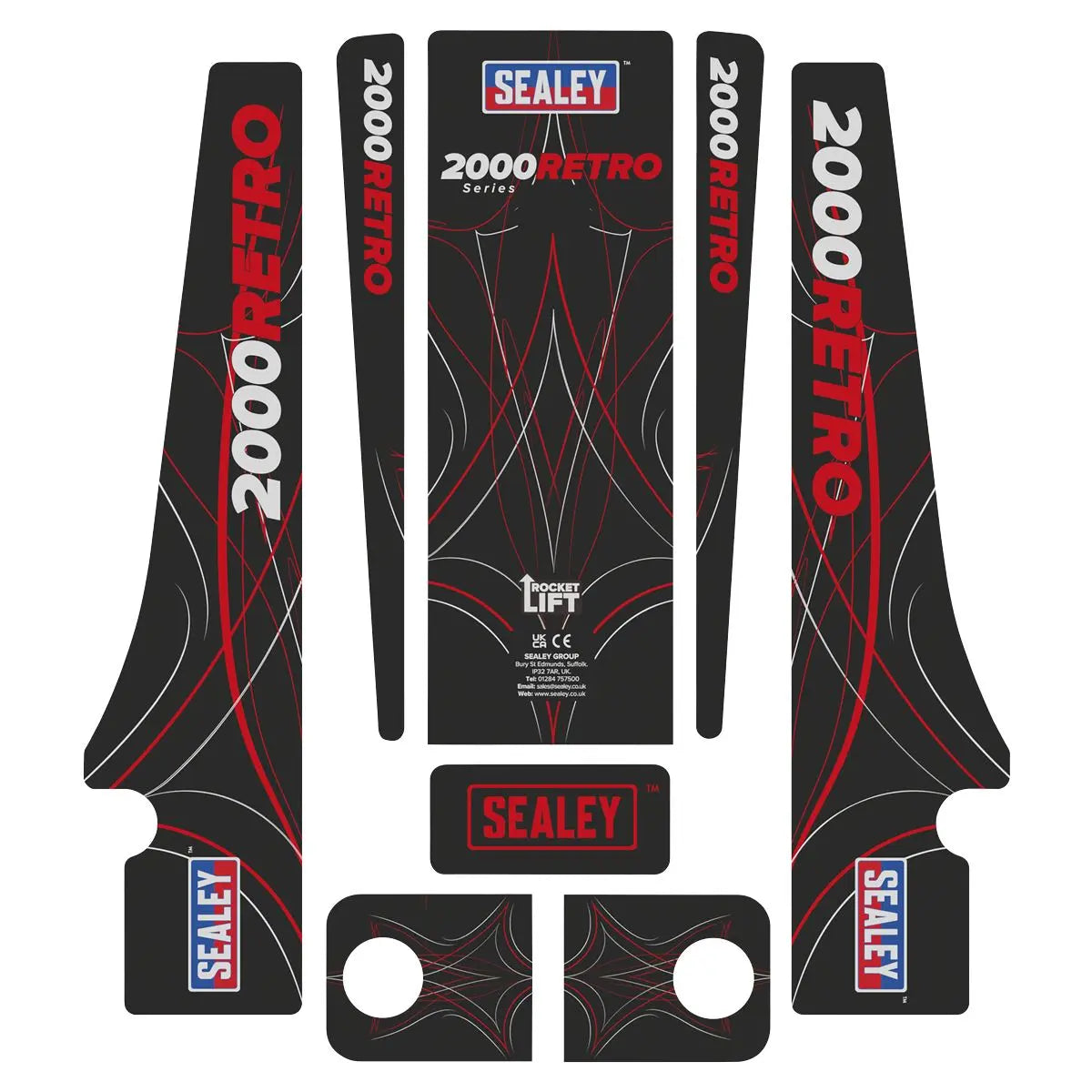 Sealey 2 Tonne Low Entry Profile Trolley Jack Rocket Lift Black 6 Custom Designs  White Rose Tools