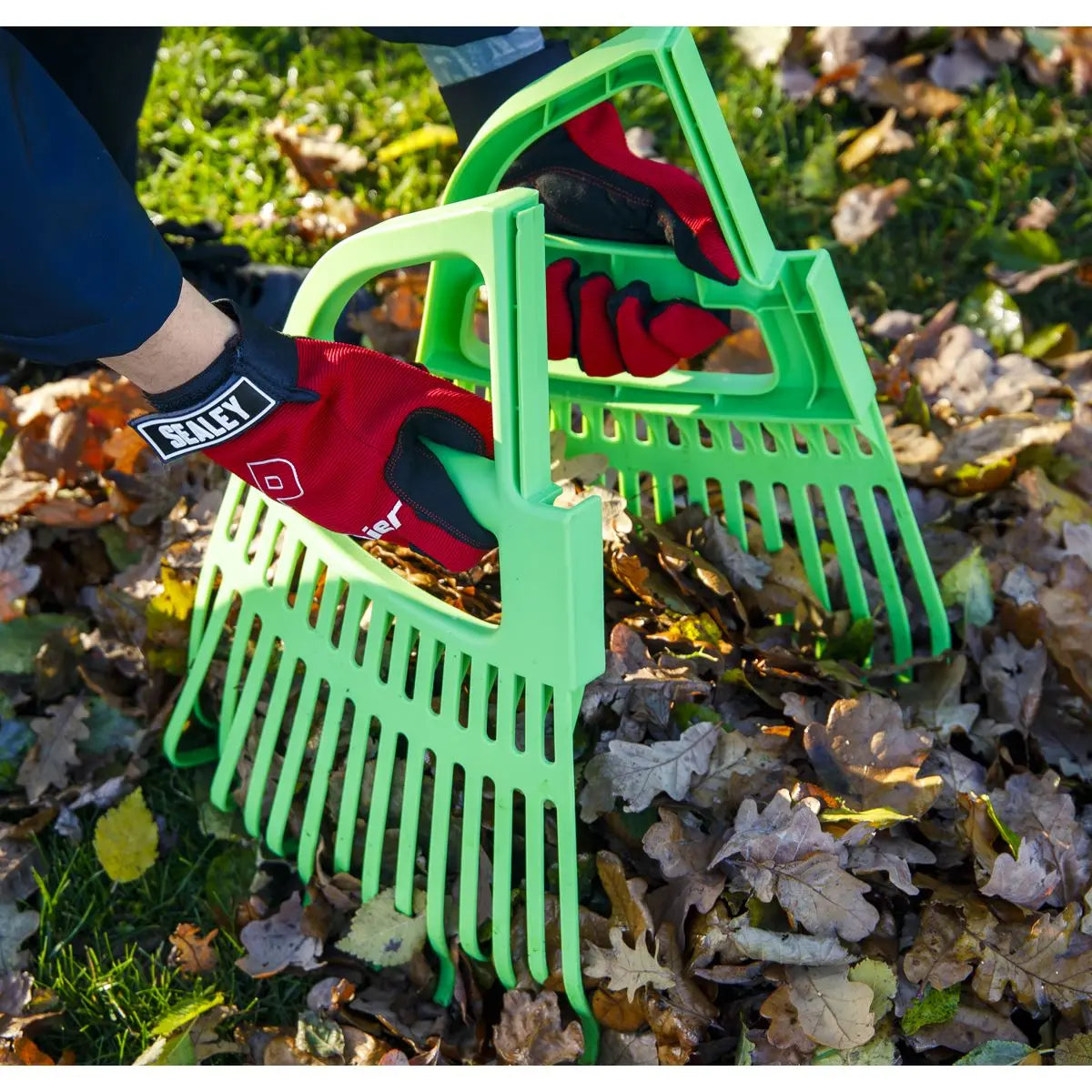 Sealey 2-in-1 Rake & Leaf Grabber White Rose Tools