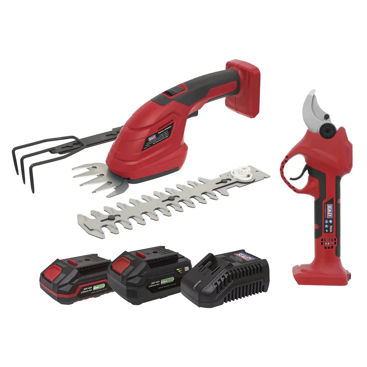 Sealey 2 x 20V SV20 Series Gardening/Pruning Cleaning Combo Kit White Rose Tools