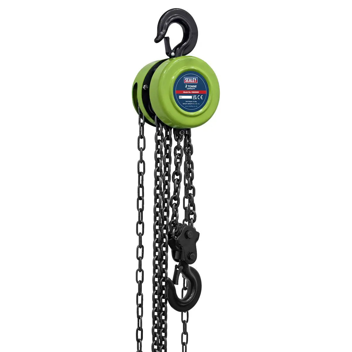 Sealey 2.5m Chain Block 2 Tonne White Rose Tools