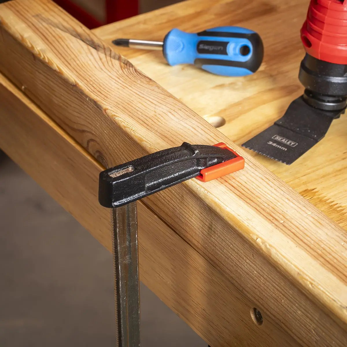 Sealey 200mm F-Clamp White Rose Tools