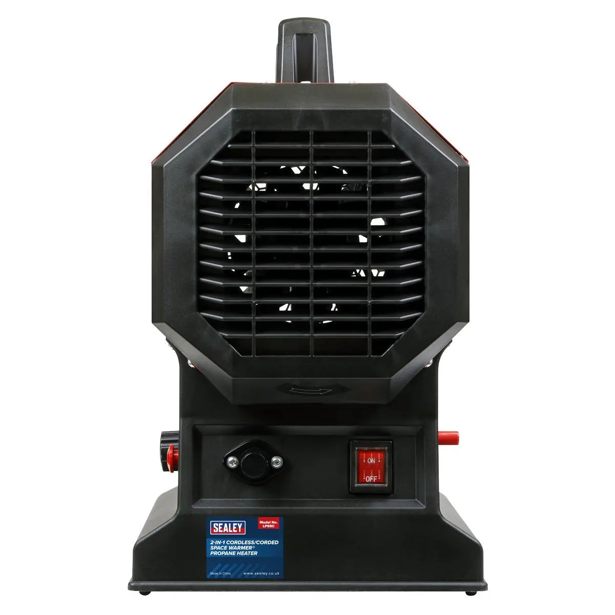Sealey 230V Space Warmer® Propane Heater 30,000-68,000Btu/hr (9-20kW) with 20V 4Ah Kit