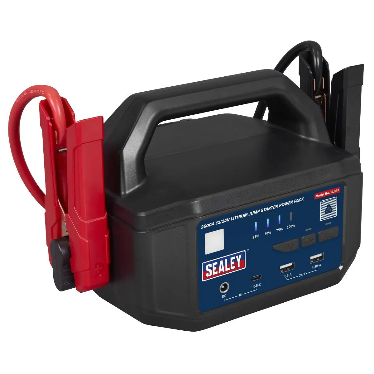 Sealey 2500A 12/24V Lithium Jump Starter Power Pack  White Rose Tools