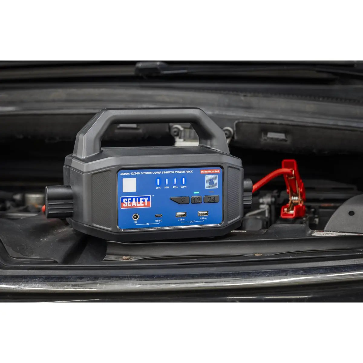 Sealey 2500A 12/24V Lithium Jump Starter Power Pack White Rose Tools