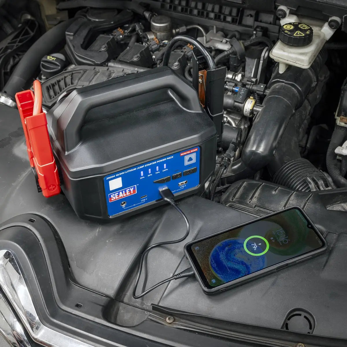 Sealey 2500A 12/24V Lithium Jump Starter Power Pack White Rose Tools