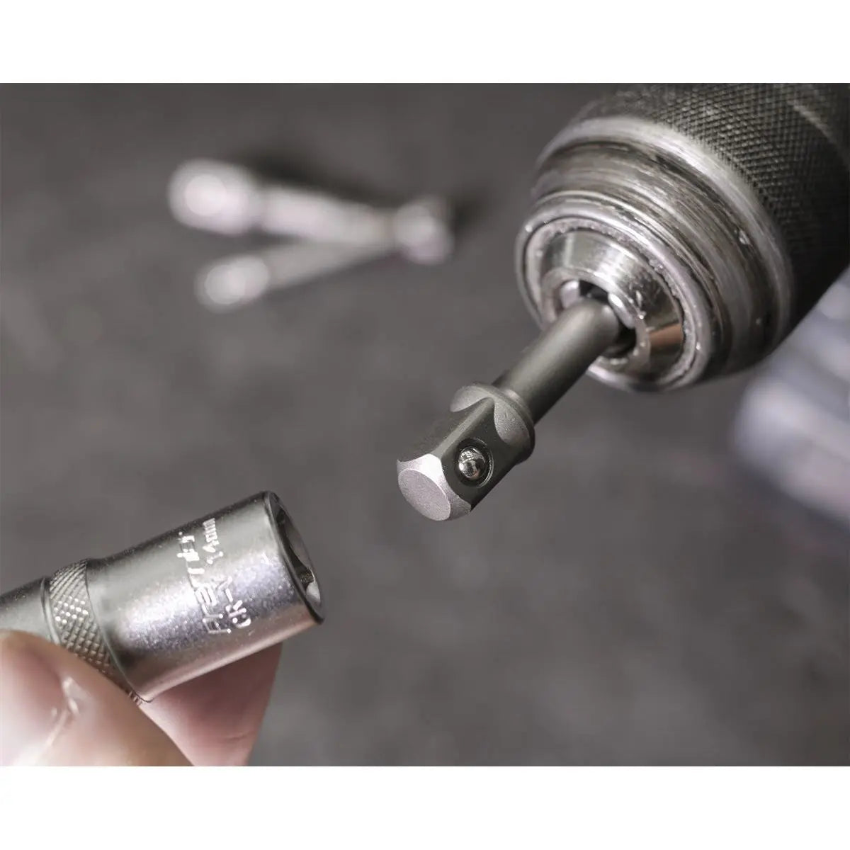 Sealey 3 Piece Power Tool Socket Adaptor Set 1/4" 3/8" 1/2" Drill Converter