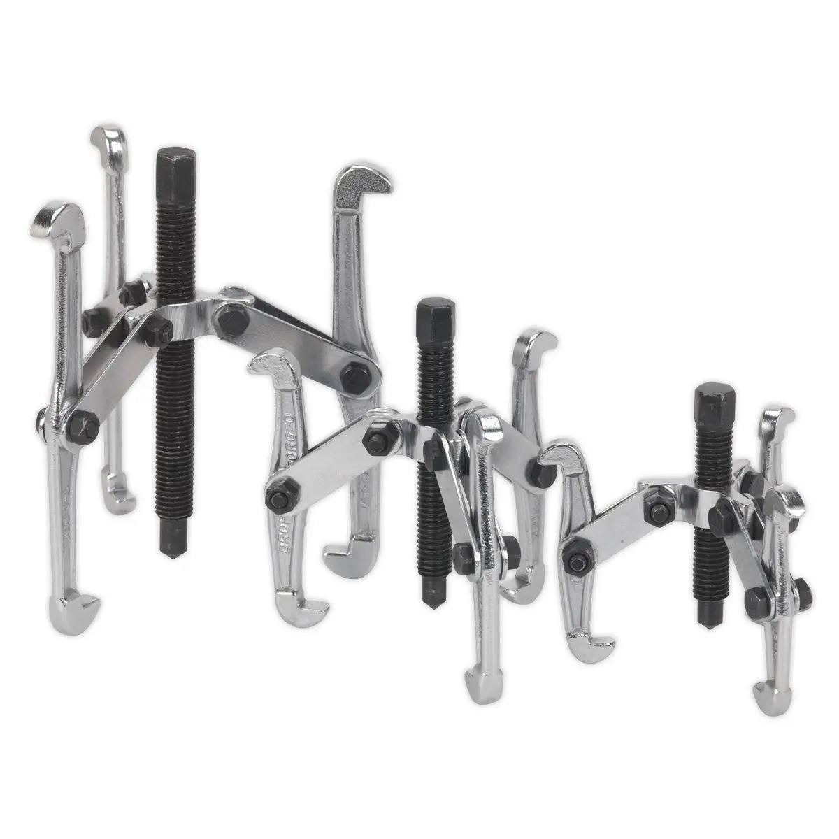 Sealey 3 Piece Triple Leg Gear Bearing Puller Set Removal Tool Kit Car Van
