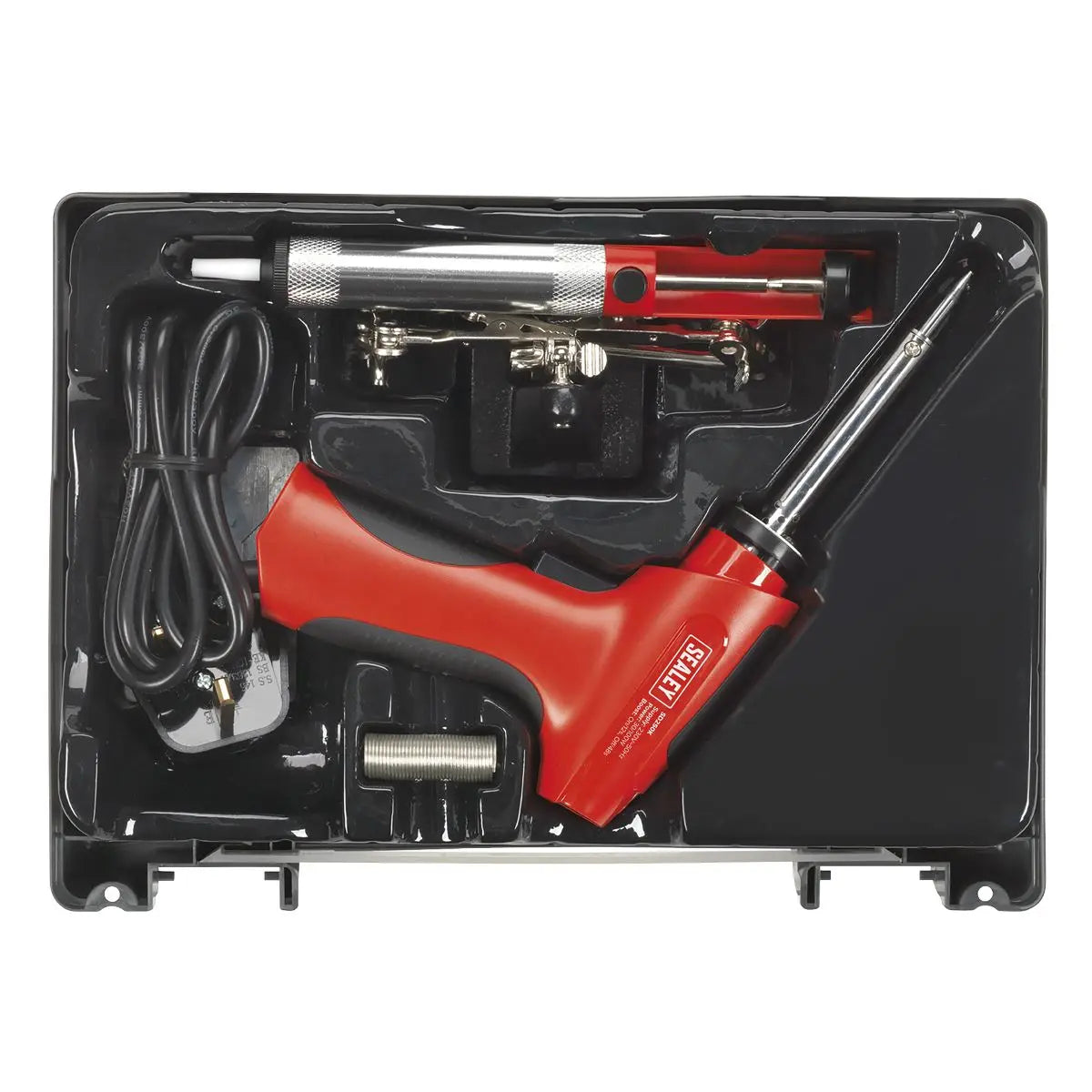 Sealey 30/100W Professional Soldering Iron Kit Solder Wire Sucker Sponge