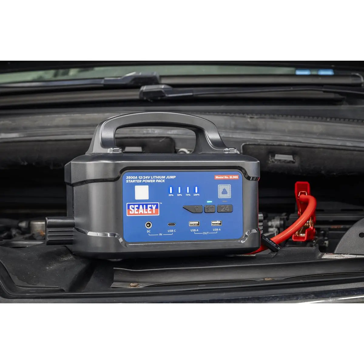 Sealey 3500A 12/24V Lithium Jump Starter Power Pack White Rose Tools