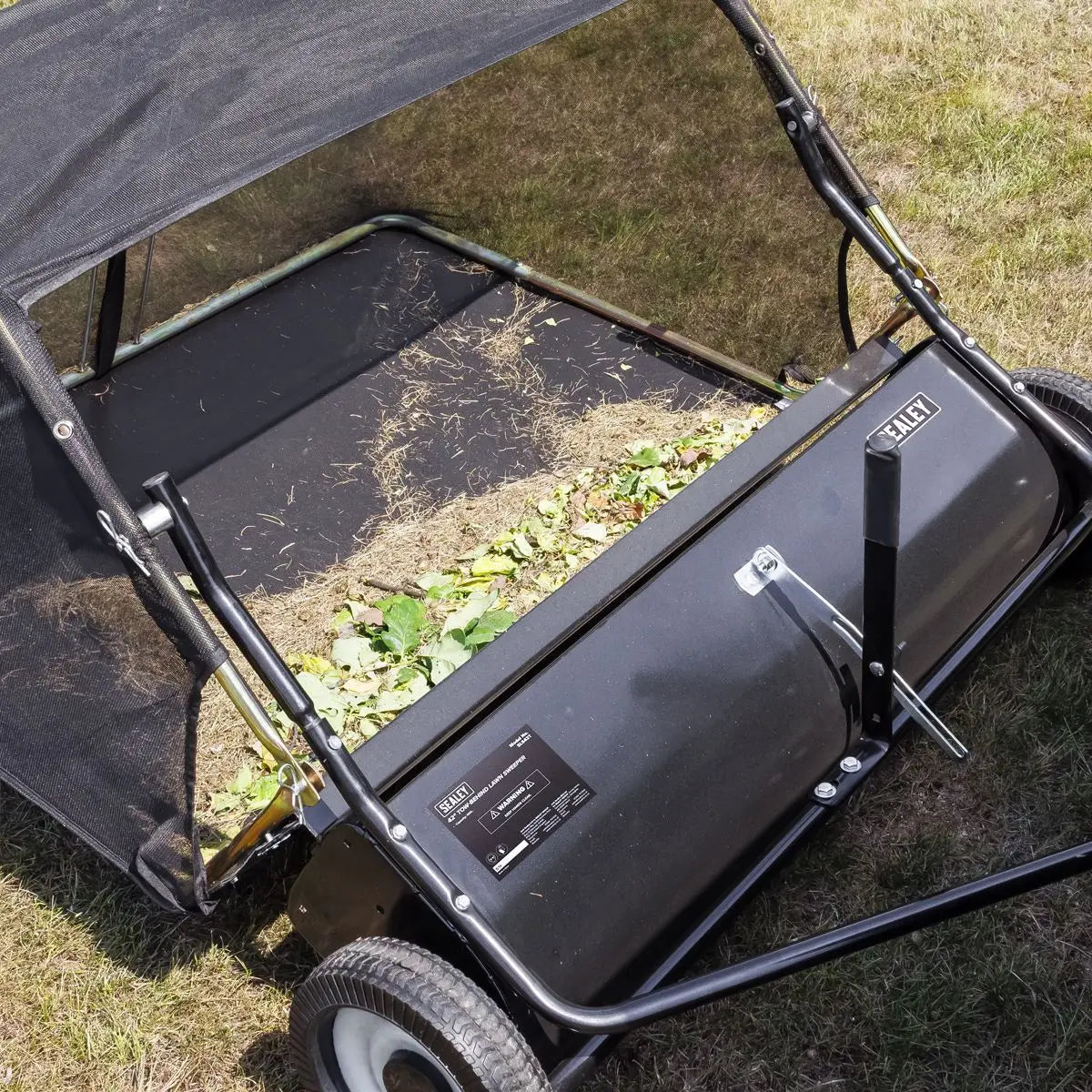 Sealey 42" Tow-Behind Lawn Sweeper White Rose Tools