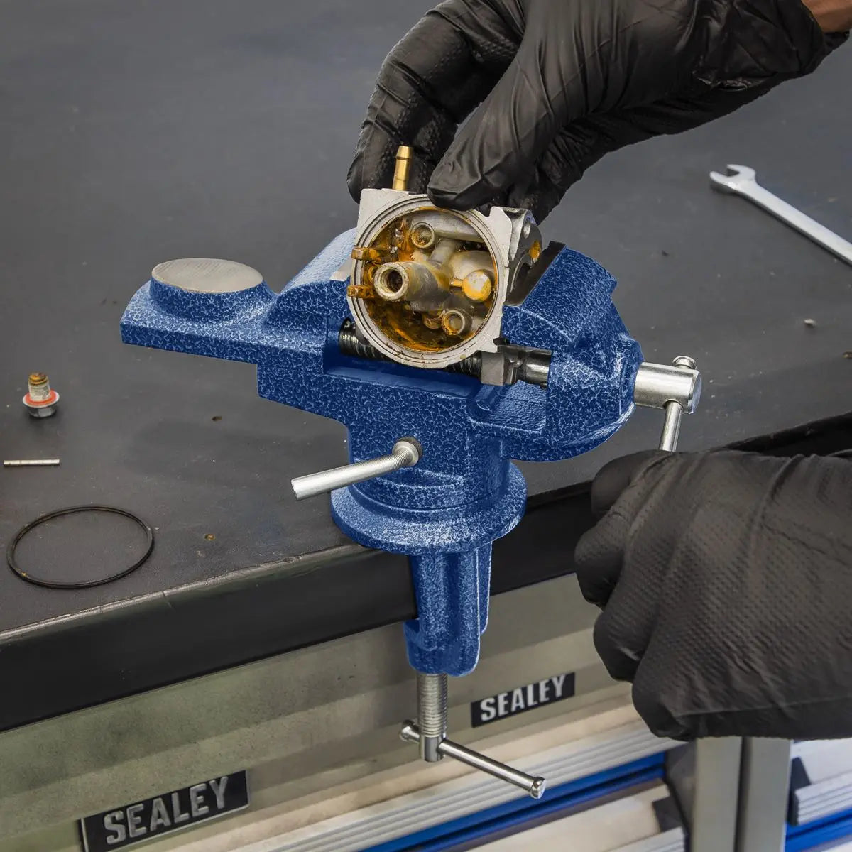 Sealey 50mm Dovetail Hobby Vice Portable Bench Table Swivel Base