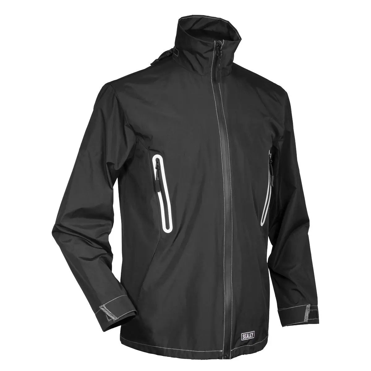 Sealey 5V Heated Rain Jacket with Power Bank 20Ah - Medium White Rose Tools