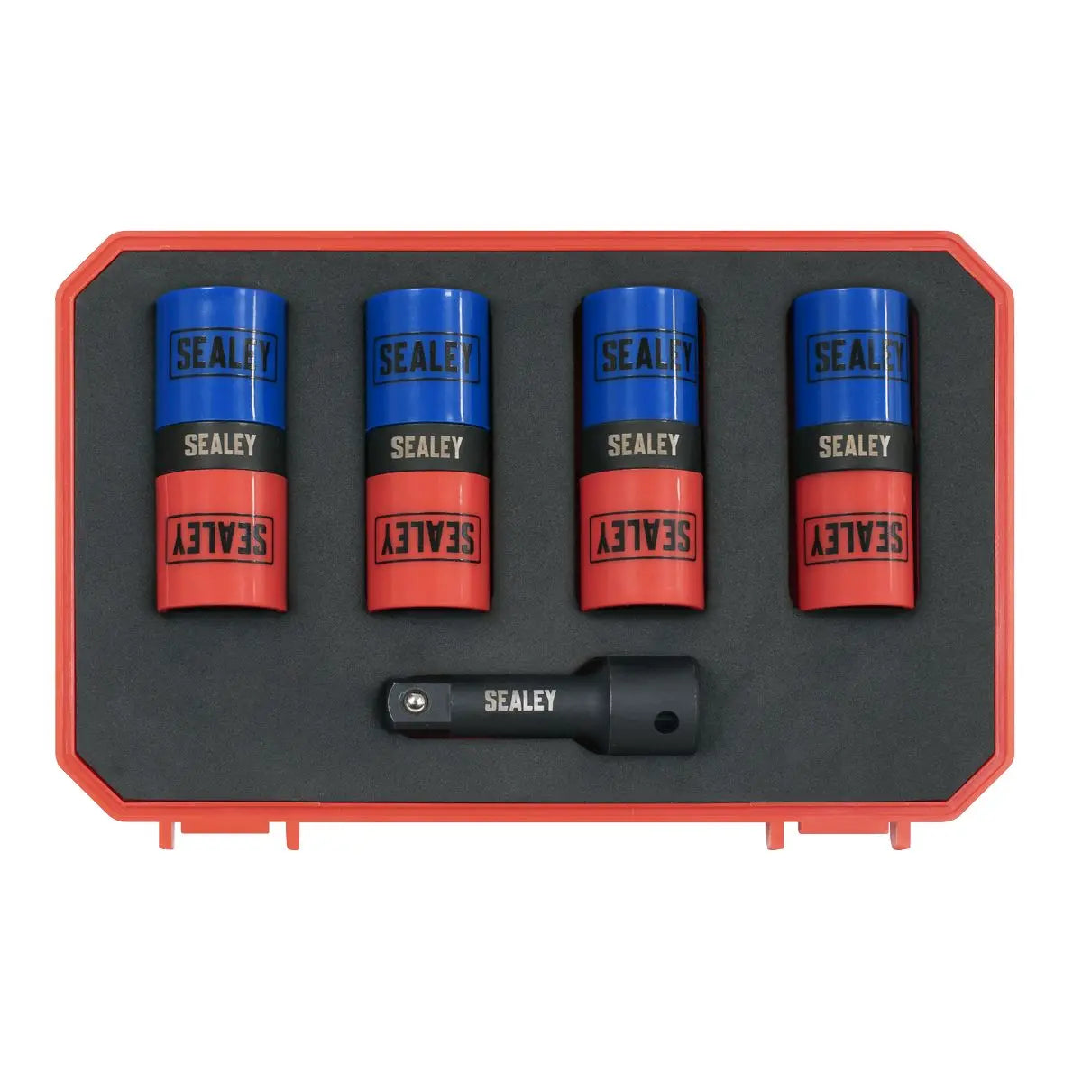 Sealey 5pc Double Ended Impact Socket Set 1/2"Sq Drive Alloy Wheel 18.5 x 19.5, 19 x 21, 21 x 21.5, 22 x 22.5mm White Rose Tools