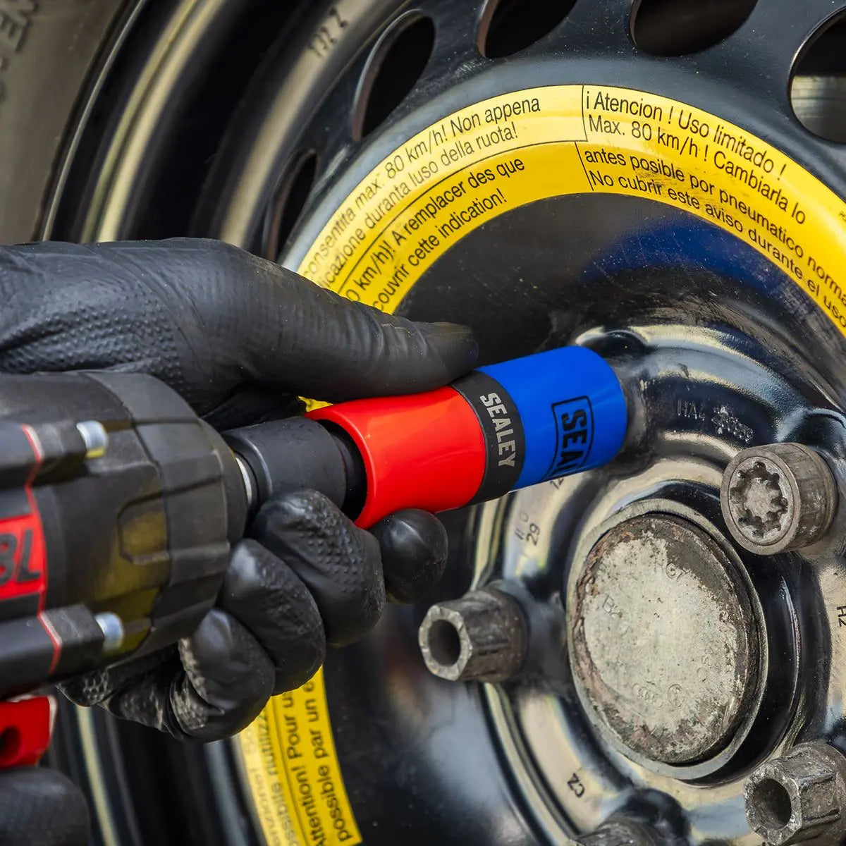 Sealey 5pc Double Ended Impact Socket Set 1/2"Sq Drive Alloy Wheel 18.5 x 19.5, 19 x 21, 21 x 21.5, 22 x 22.5mm White Rose Tools