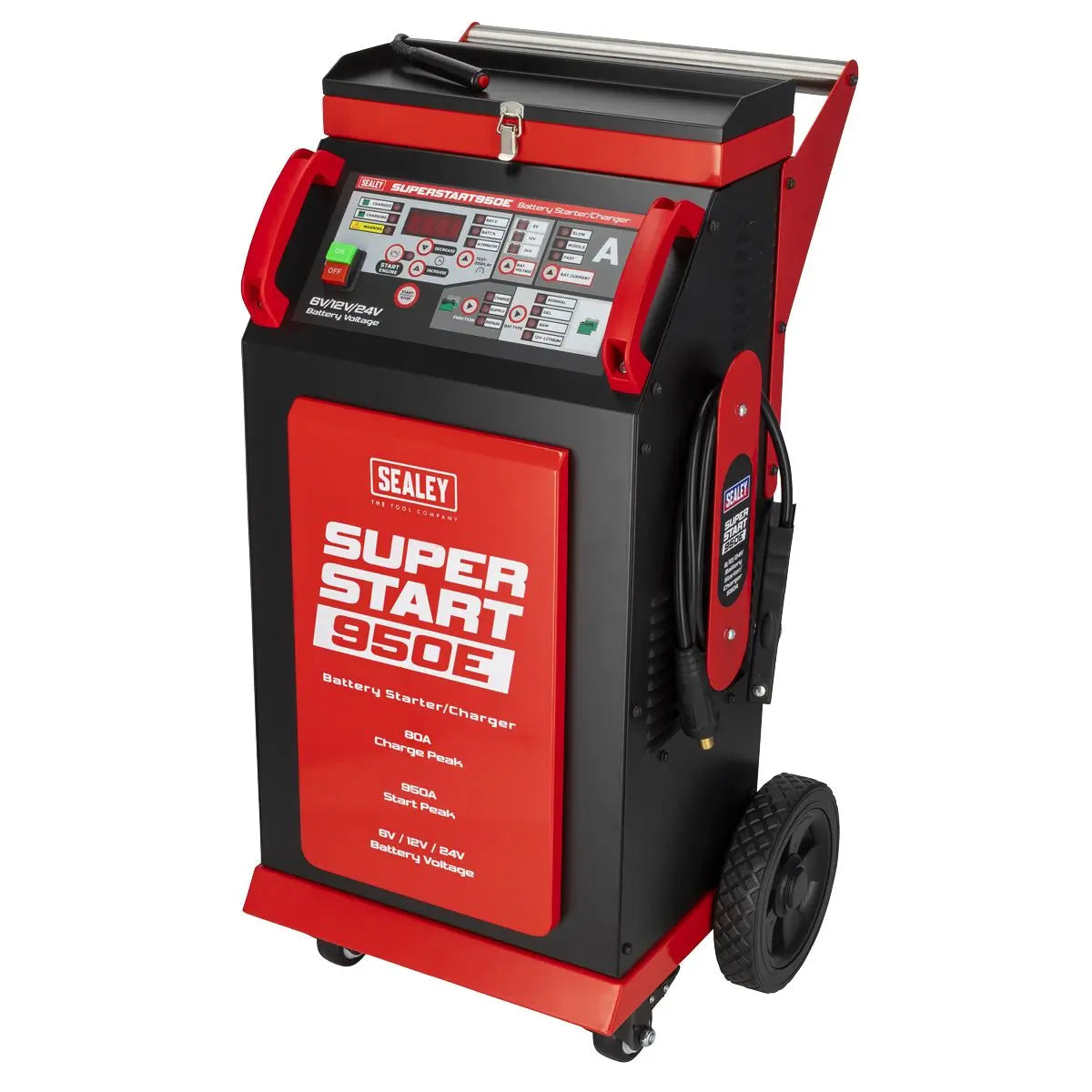 Sealey 6/12/24V Battery Starter/Charger 950A White Rose Tools