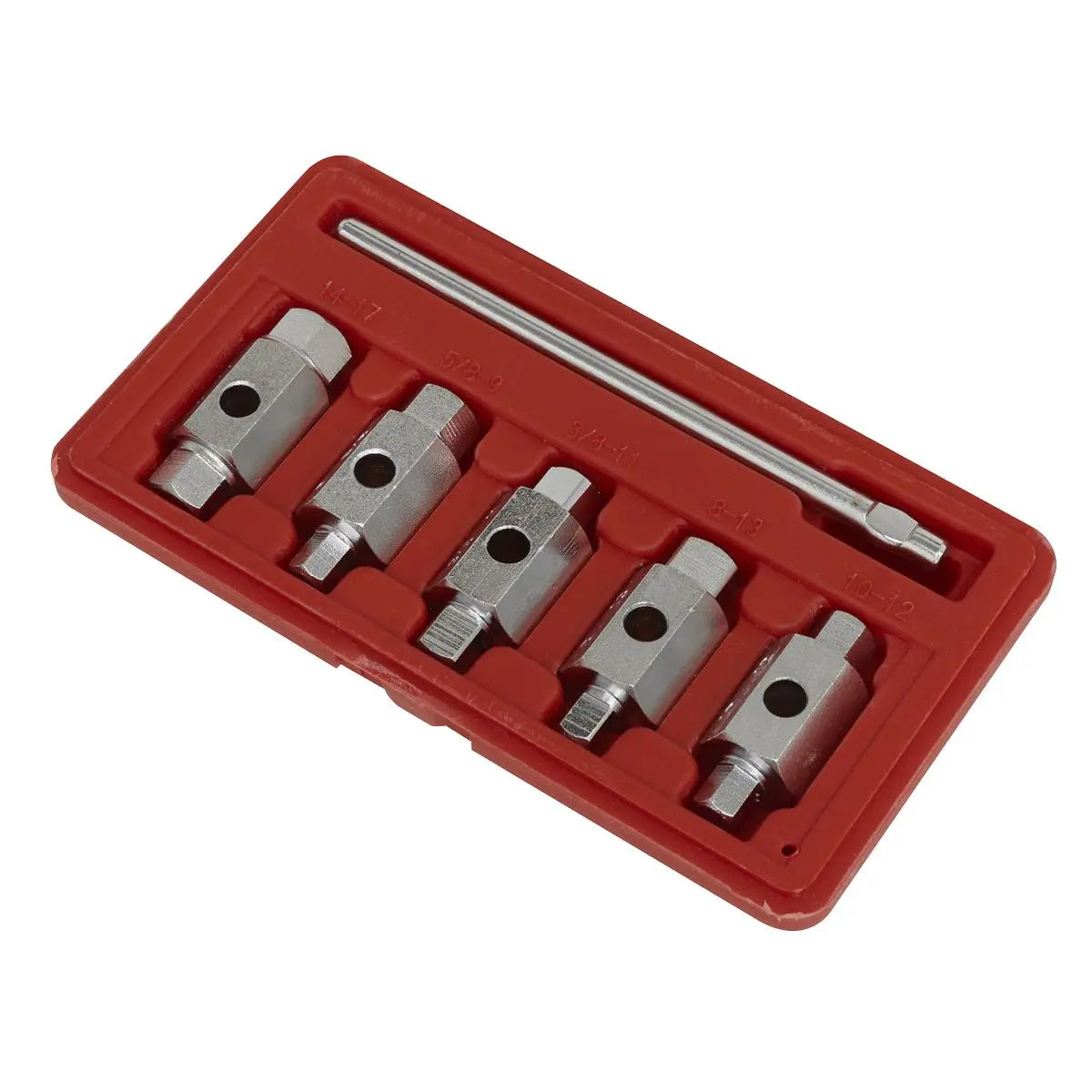 Sealey 6 Piece Double End Drain Key Set Engine Gearbox Sump Plug in Case