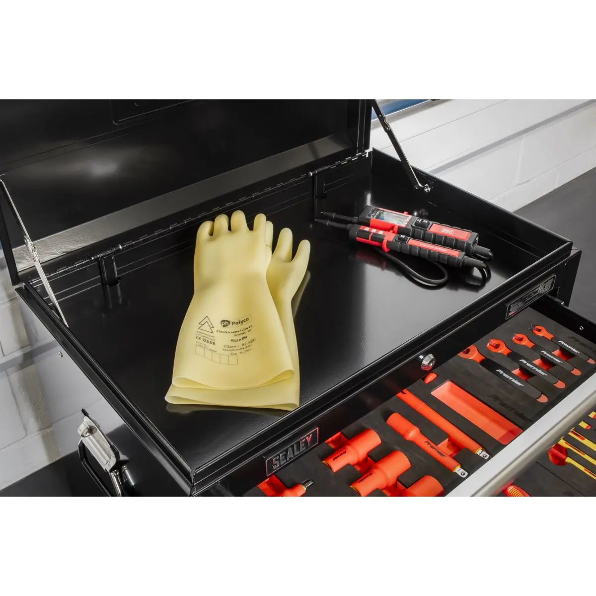 Sealey 63pc Insulated Tool Kit with 5 Drawer Topchest  White Rose Tools