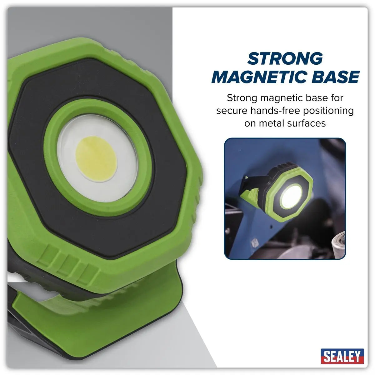 Sealey 7W COB LED 360° Rechargeable Pocket Floodlight with Magnet 700 Lumens  White Rose Tools