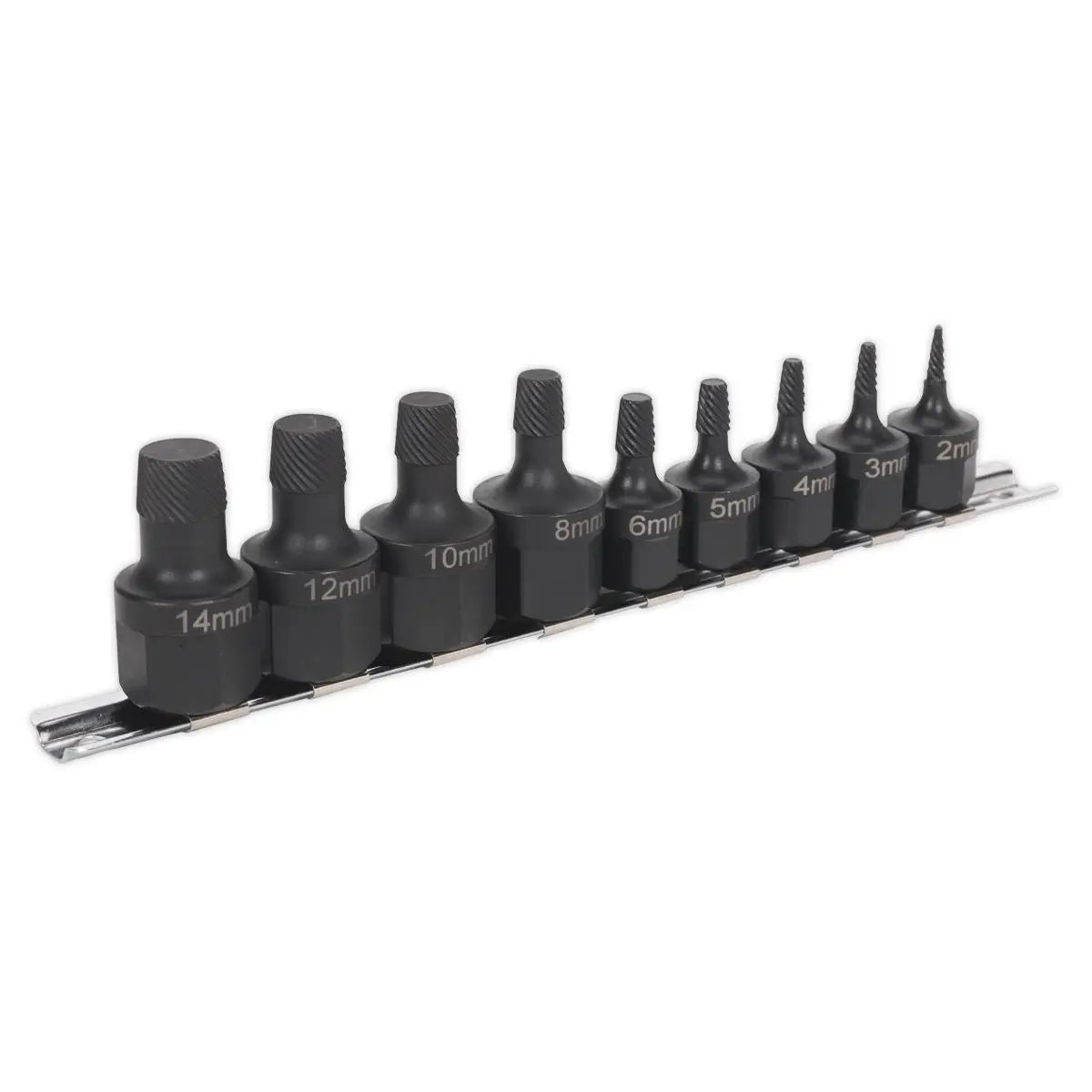 Sealey 9 Piece 2-14mm Stud Extractor Set Socket Set 3/8" & 1/2" Drive