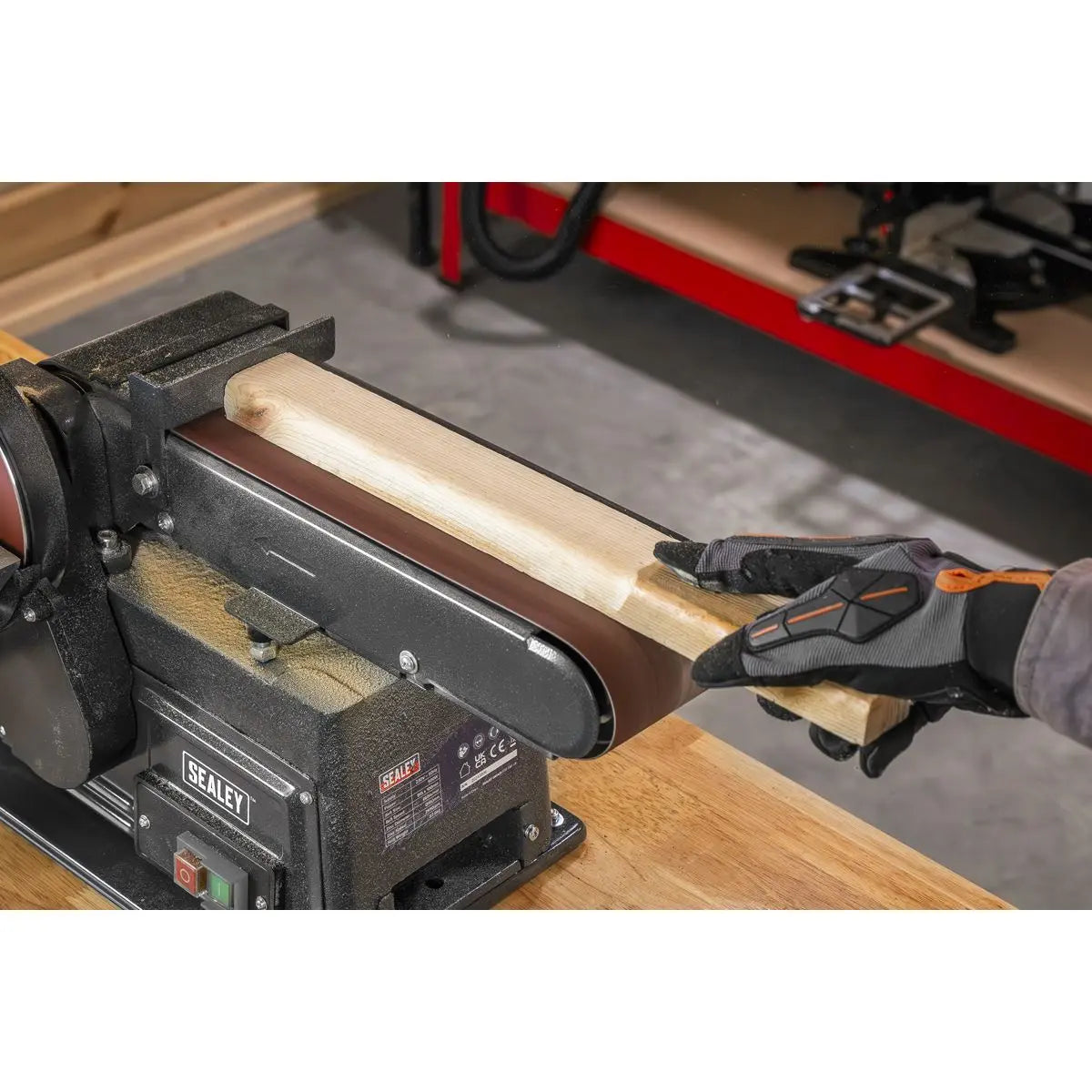 Sealey 915 x 100mm Belt/150mm Disc Sander 500W/230V White Rose Tools