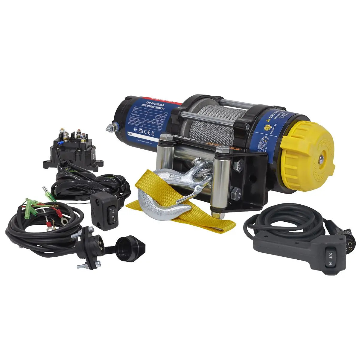 Sealey ATV/Quad Recovery Winch 1135kg (2500lb) Line Pull 12V White Rose Tools