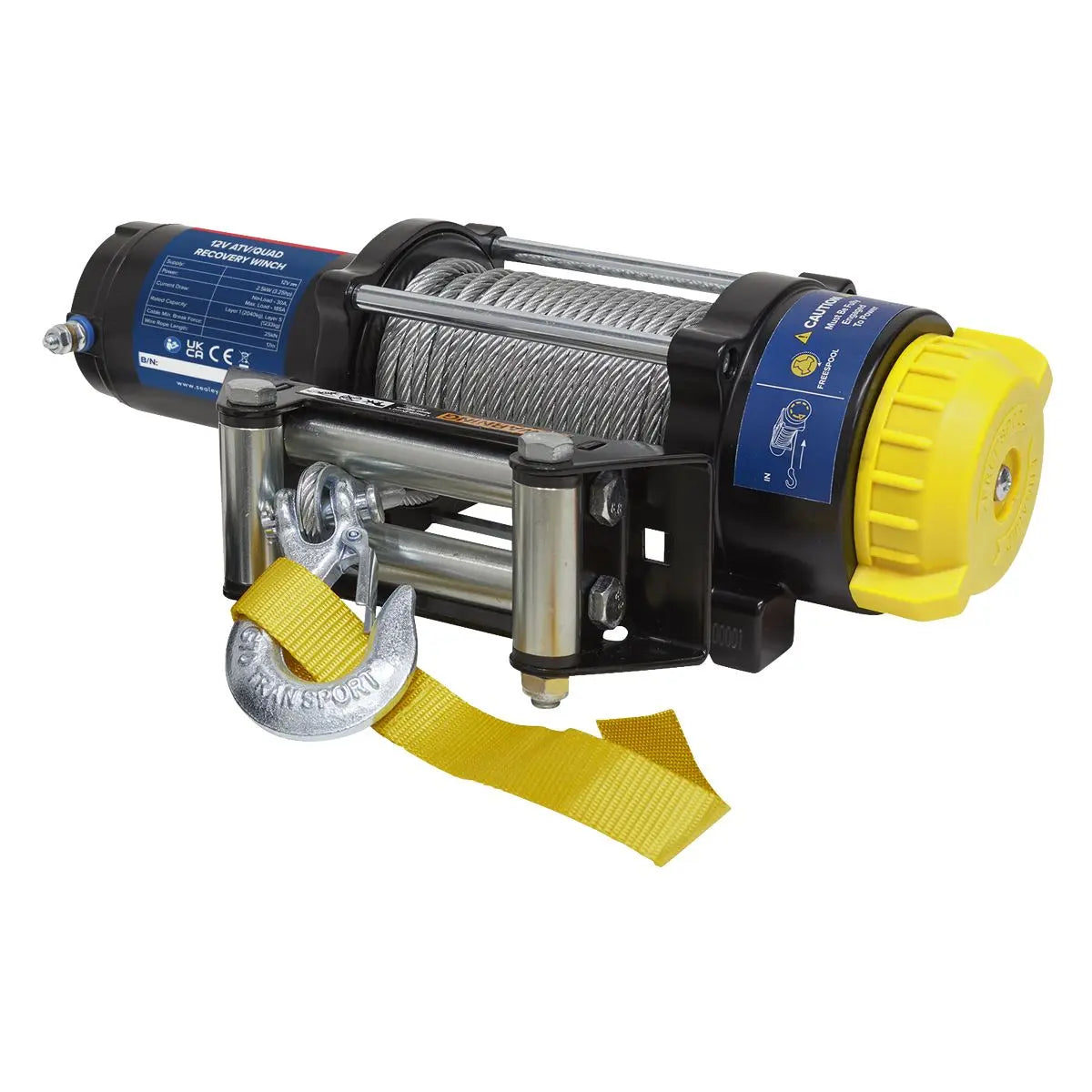 Sealey ATV/Quad Recovery Winch 2040kg (4500lb) Line Pull 12V  White Rose Tools