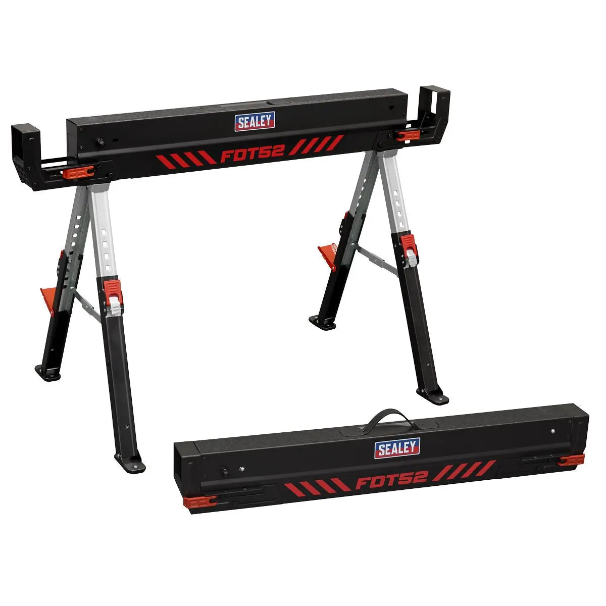 Sealey Adjustable Sawhorse Set 2pc White Rose Tools