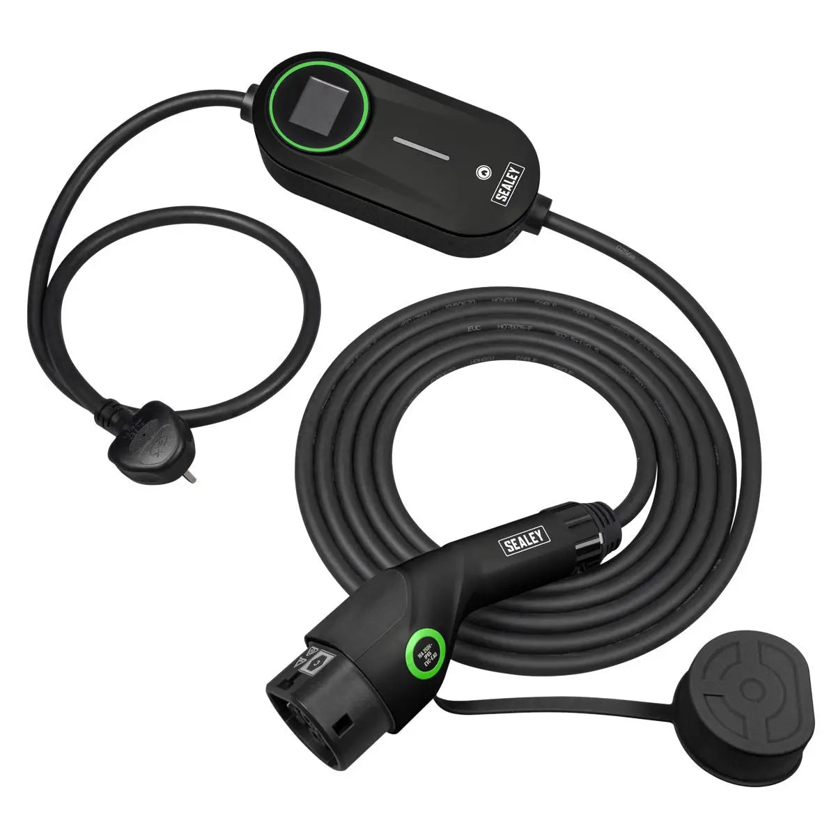 Sealey Adjustable (3.5KW) Type 2 to UK 3-Pin Plug Portable EV Charger - 5m Cable White Rose Tools