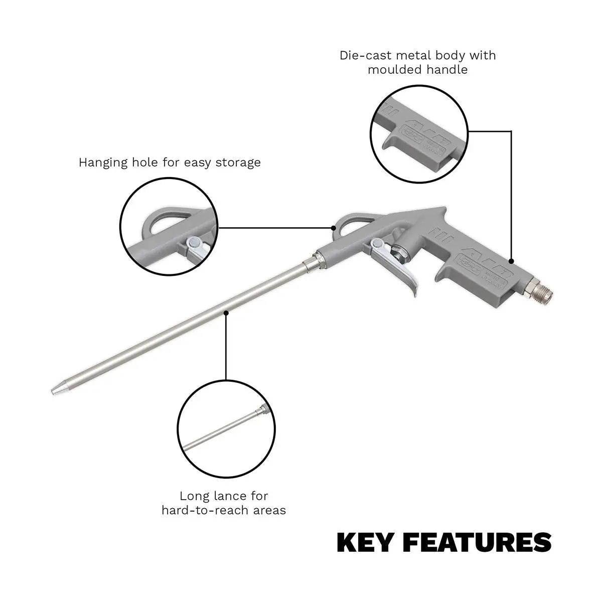 Sealey Air Blow Gun 200mm with 1/4"BSP Air Inlet