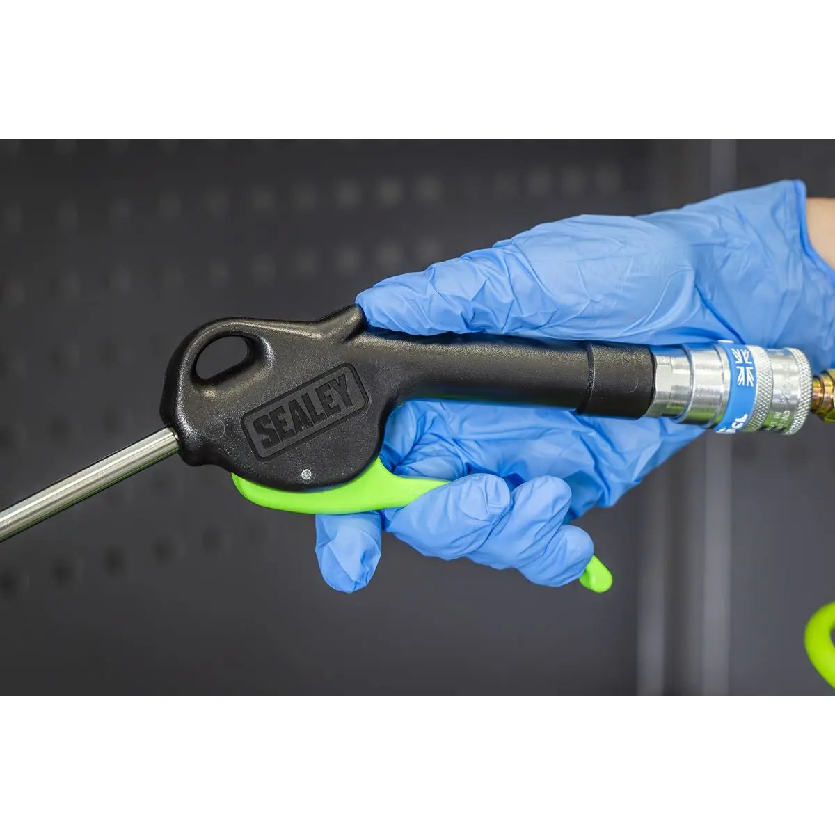 Sealey Air Blow Gun Bent Pipe Ø8mm 480mm with 1/4"BSP Air Inlet White Rose Tools