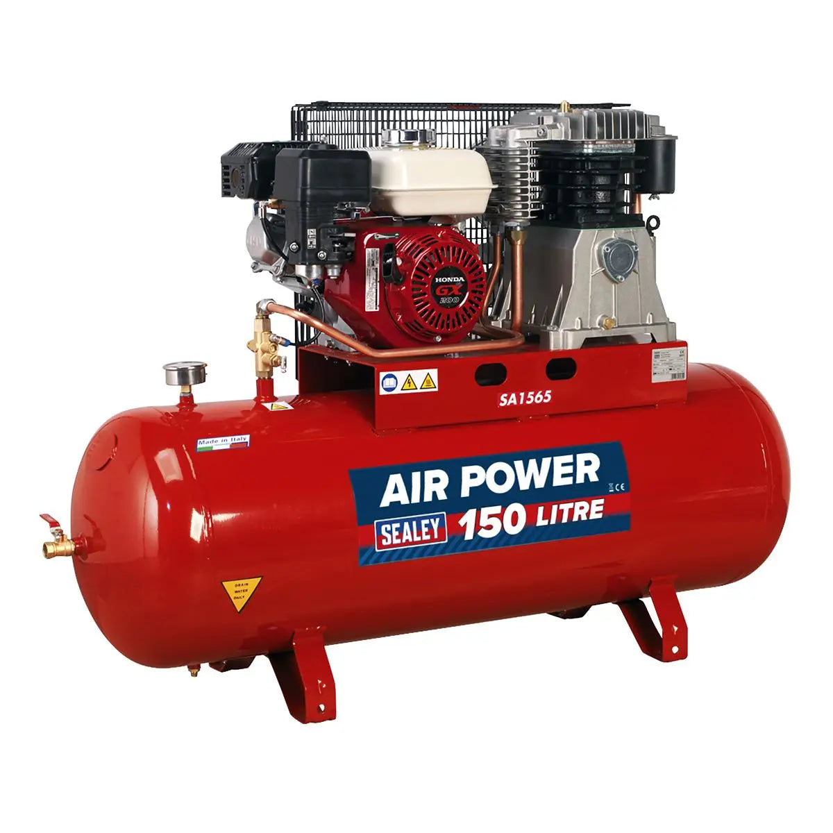 Sealey Air Compressor 150L Belt Drive Petrol Engine 6.5hp