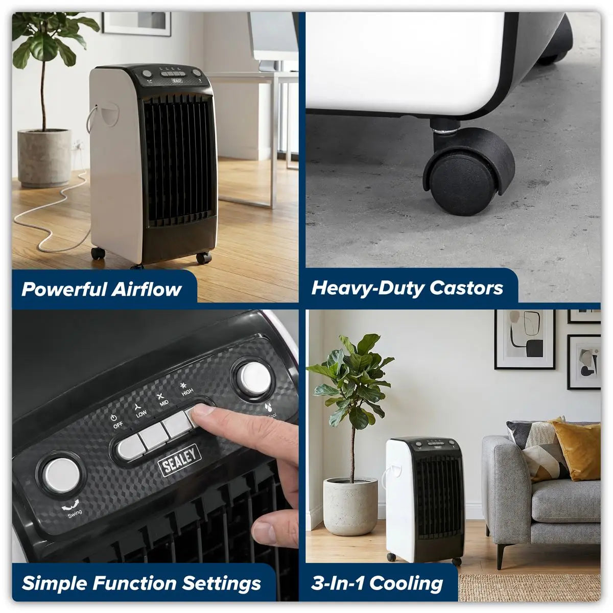 Sealey Air Cooler/Purifier/Humidifier White Rose Tools