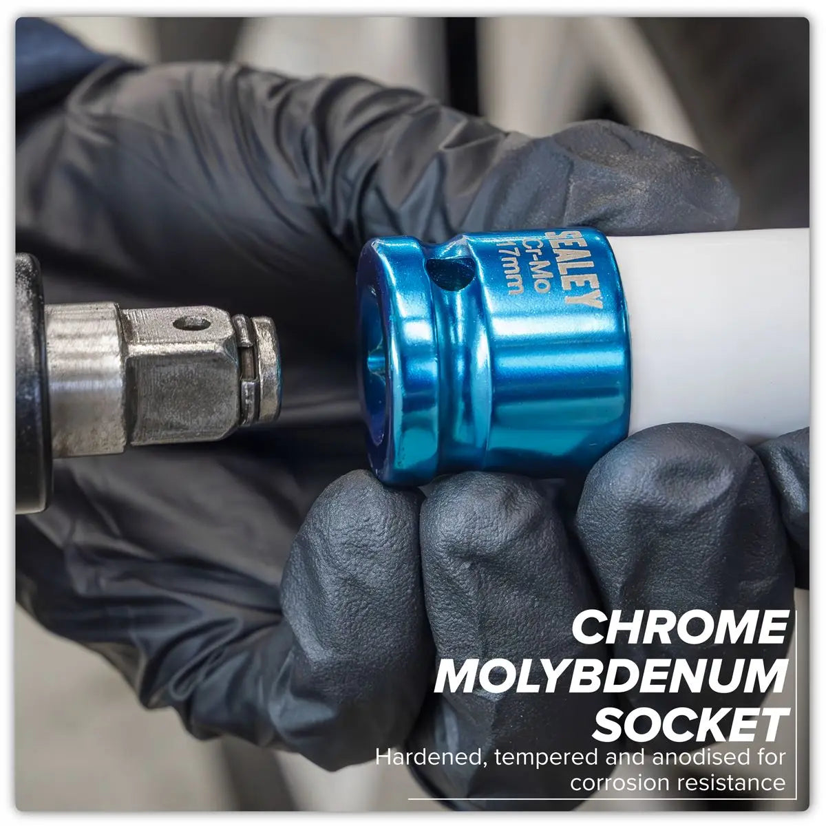 Sealey Alloy Wheel Impact Socket 1/2"Sq Drive 17mm White Rose Tools