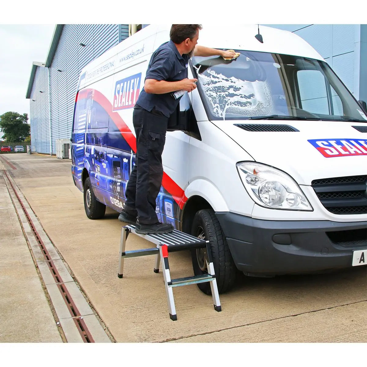 Sealey Aluminium Folding Platform 2-Tread EN 131-4