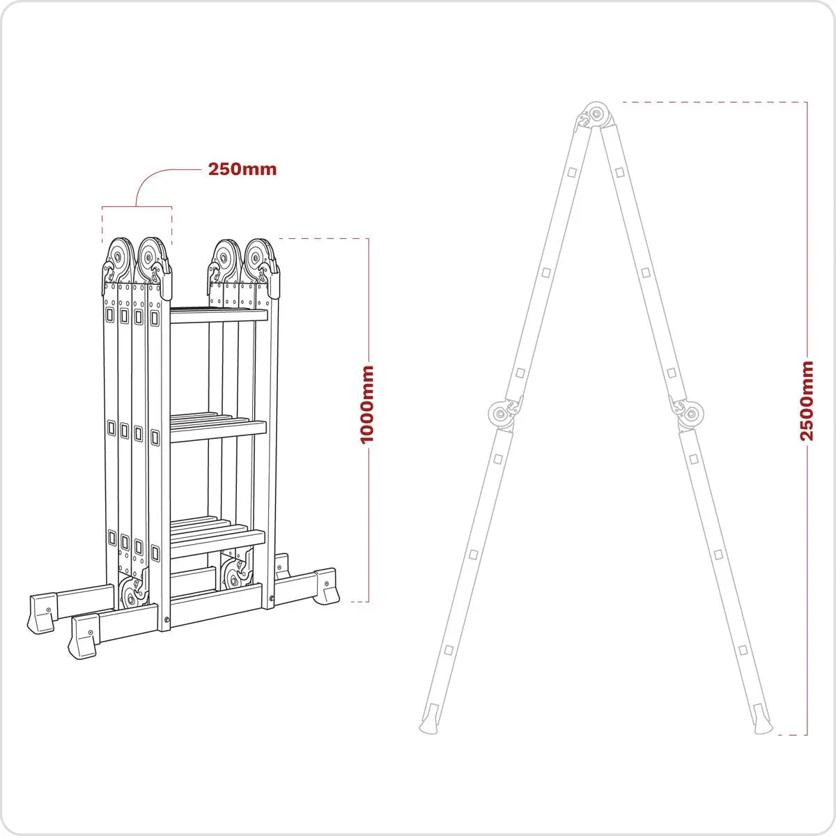 Sealey Aluminium Folding Platform Ladder 4-Way EN 131