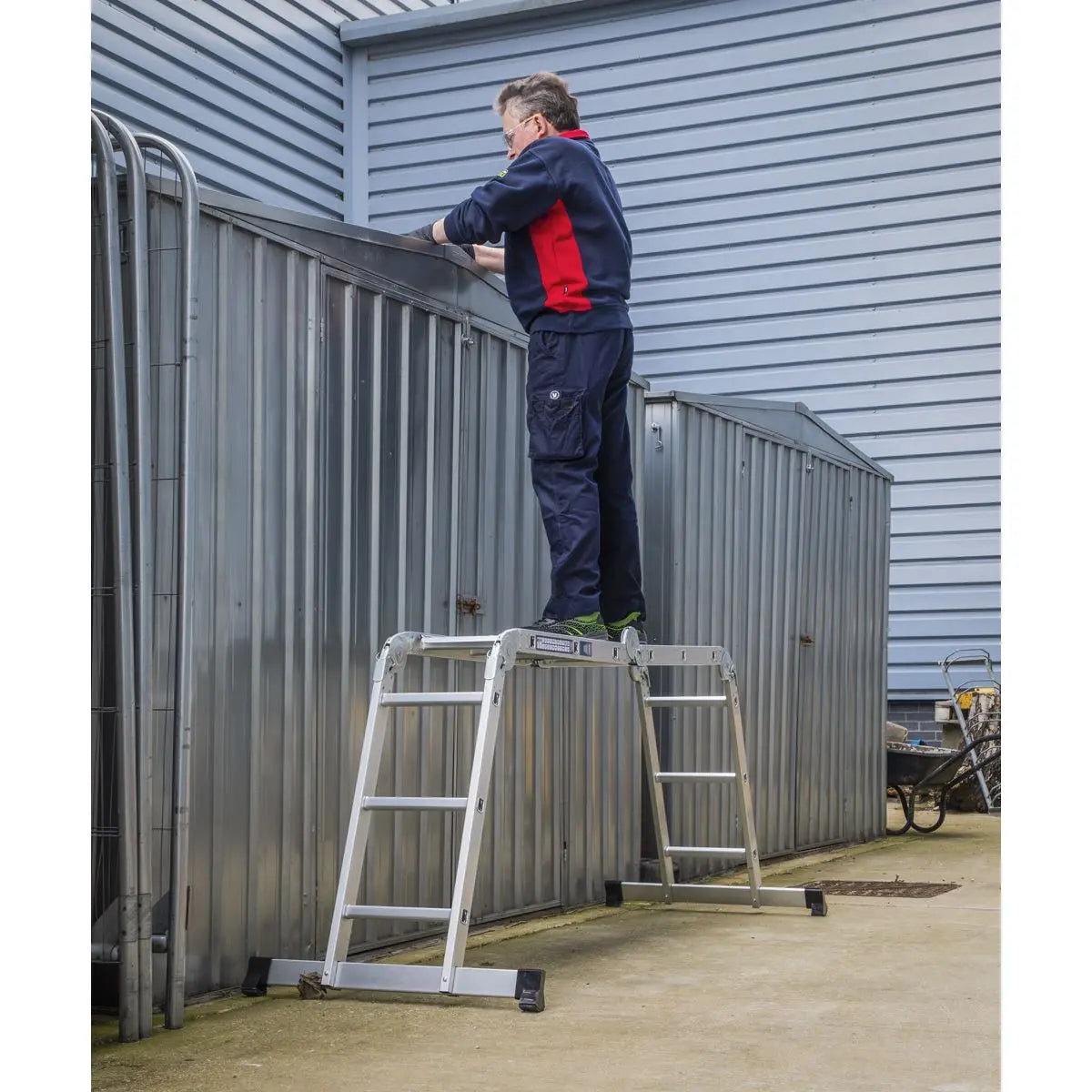 Sealey Aluminium Folding Platform Ladder 4-Way EN 131