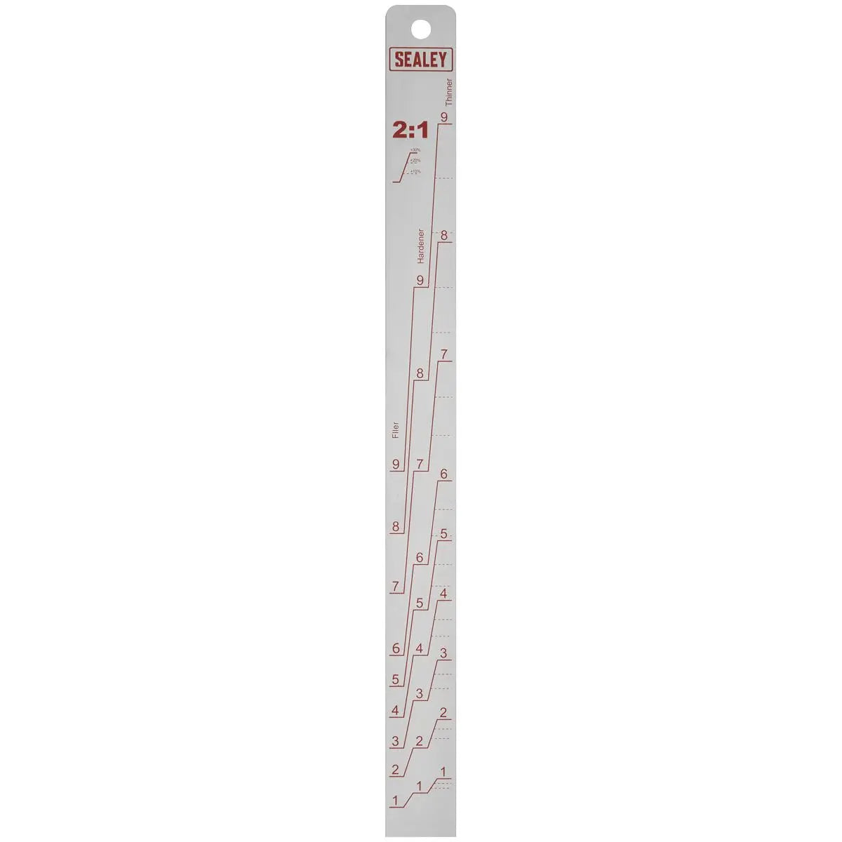 Sealey Aluminium Paint Mixing Measuring Stick 2:1/4:1 Ratio Double Sided