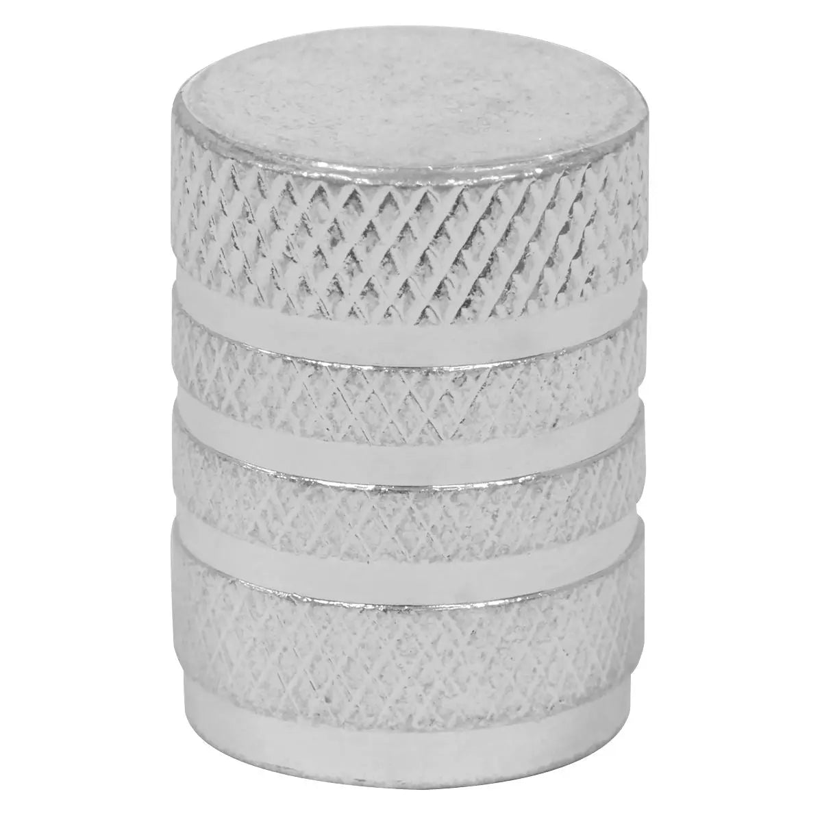 Sealey Aluminium Valve Cap 4pc - Silver Anodised White Rose Tools